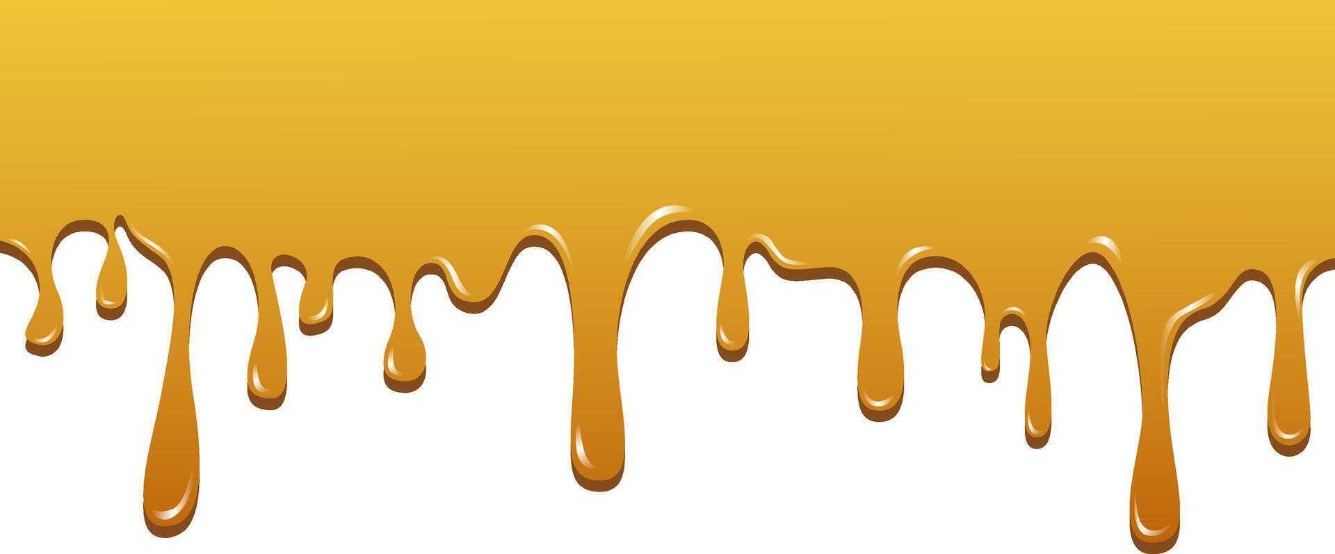 A dripping honey dripping on a white background vector