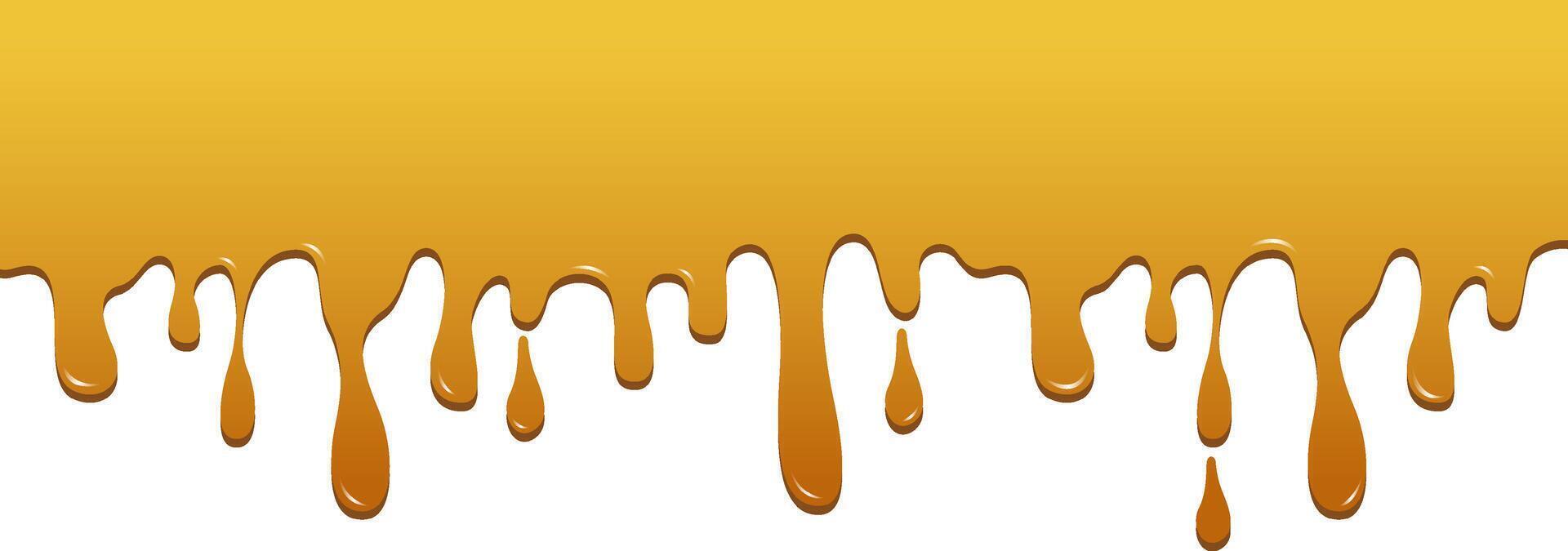 A dripping honey background with a white background vector