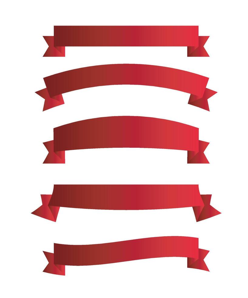 Ribbon red collection labels vector
