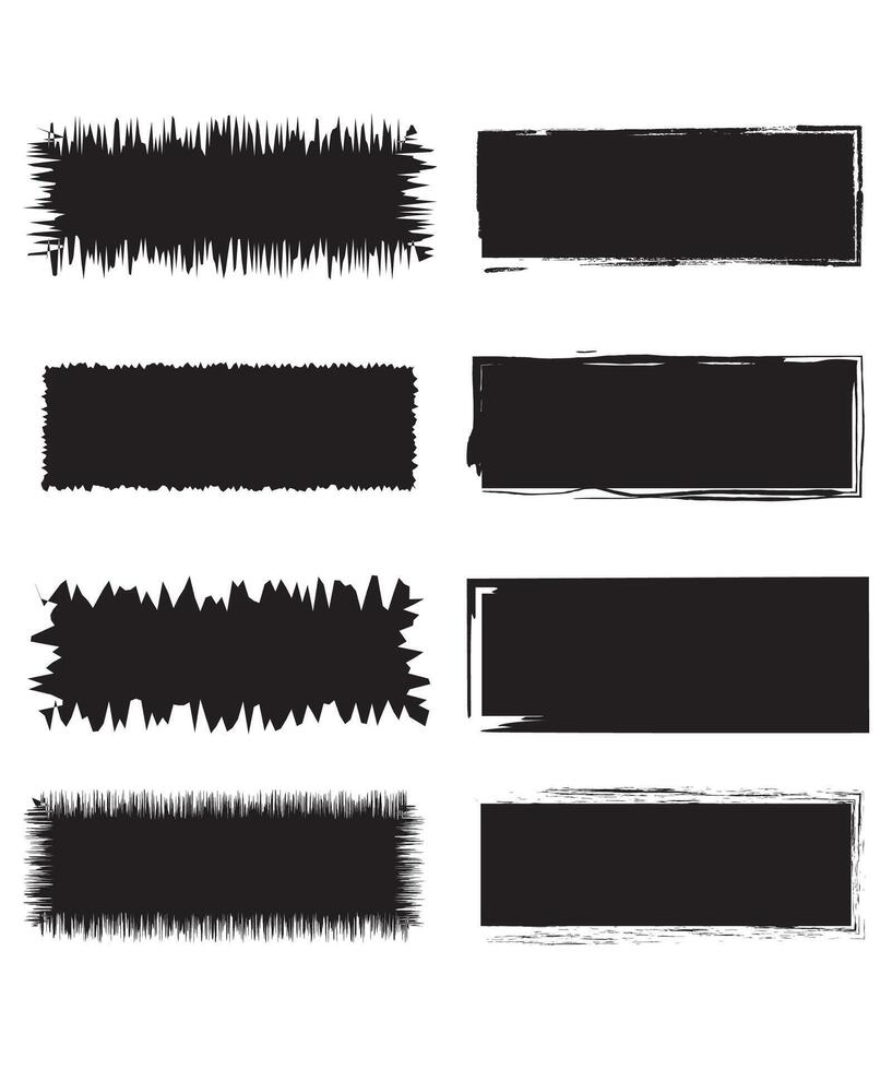 Brush black labels vector