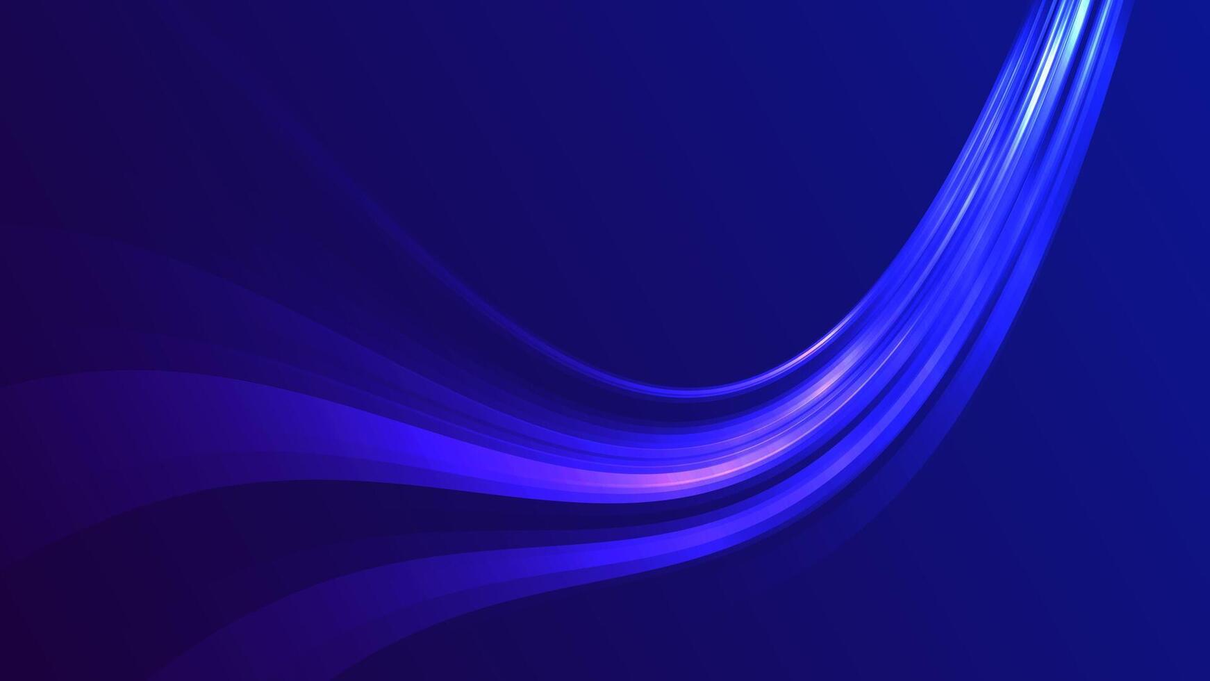 Abstract blue light waves on a dark background vector