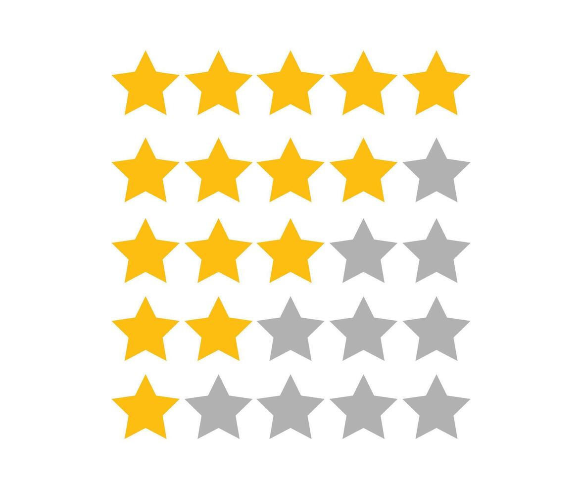 Stars review feedback five star icons vector