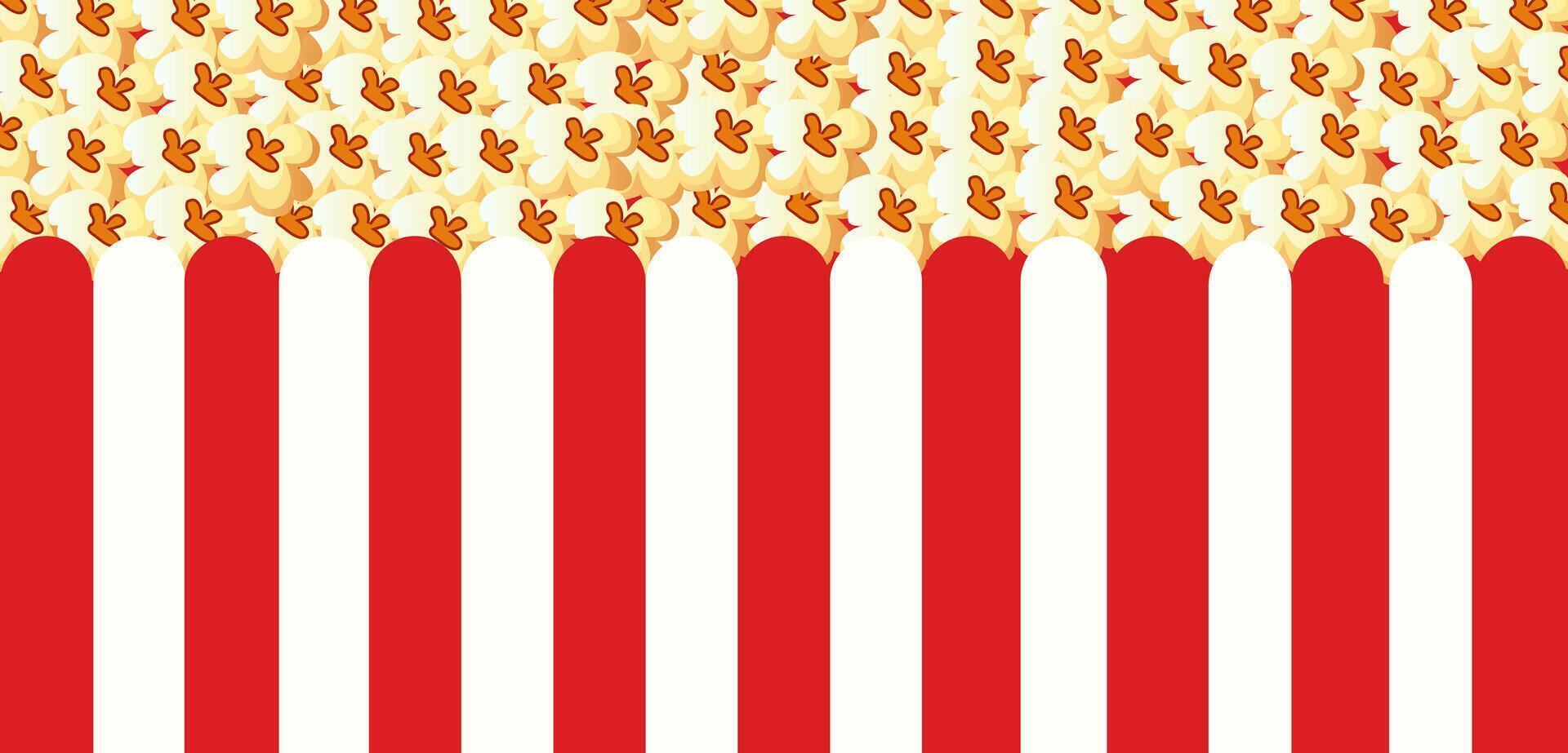 Popcorn background for cinema, movie vector