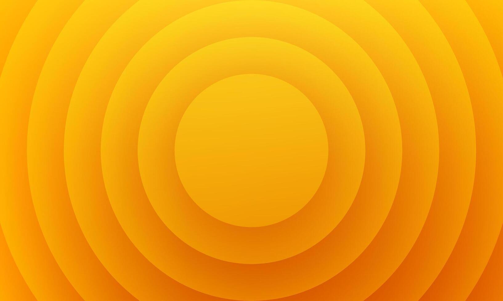 yellow 3d concentric circle pattern background vector