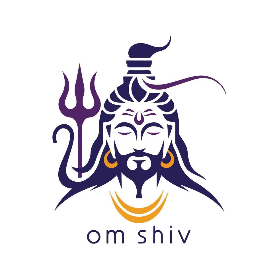 om shiv logo with a purple and purple background vector