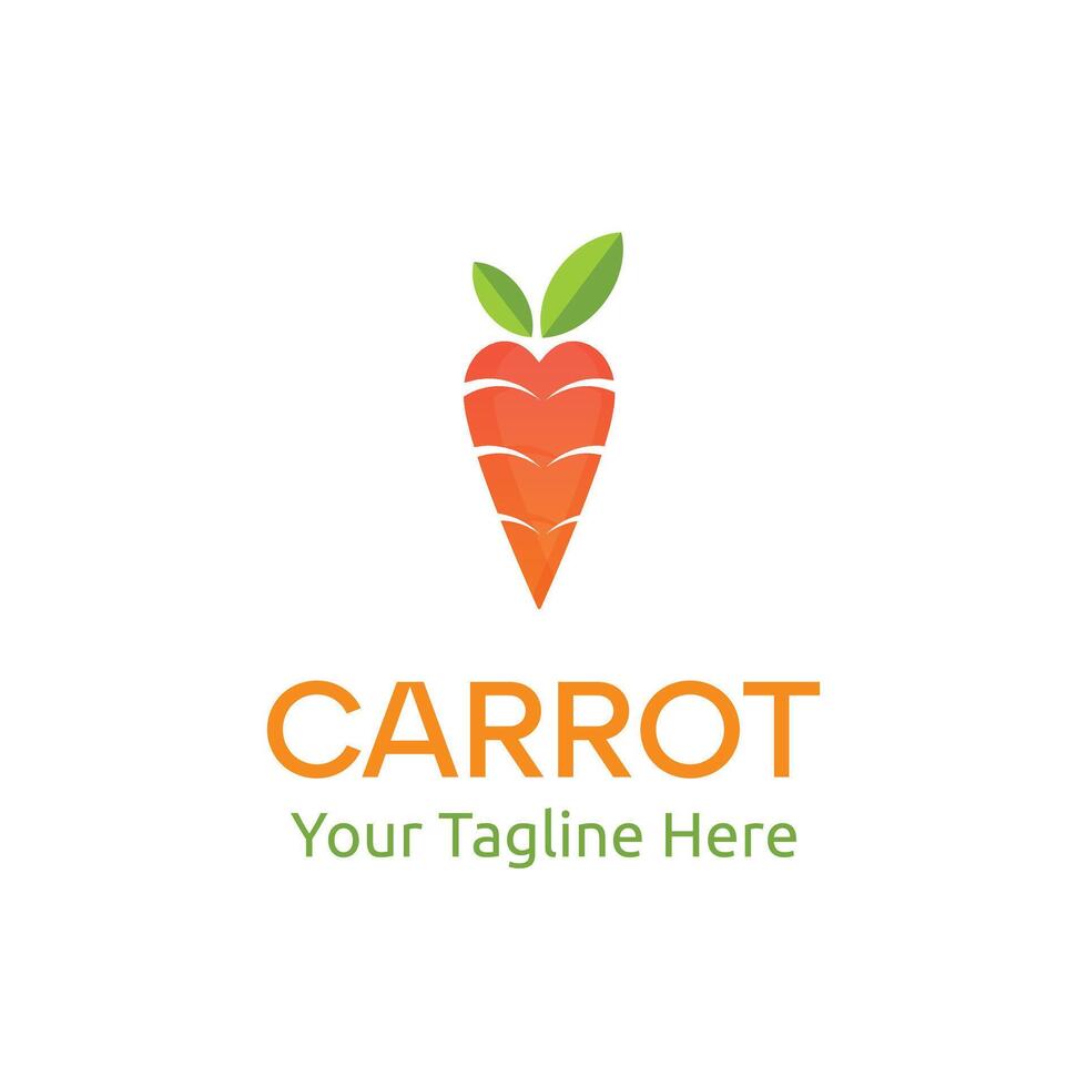 Heart carrot vegetables carrot logo design vector