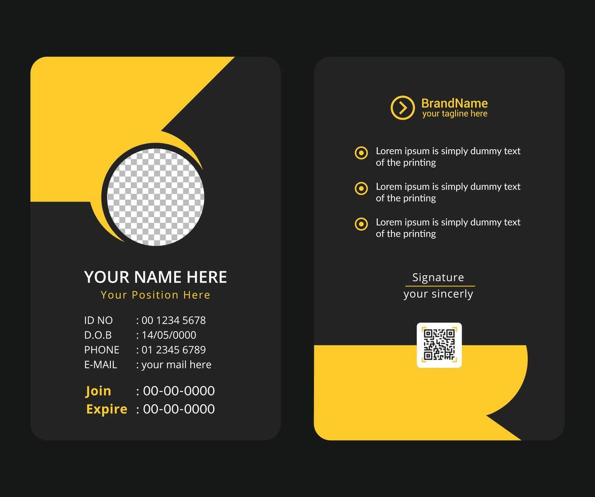 Business ID card template with two-side vector