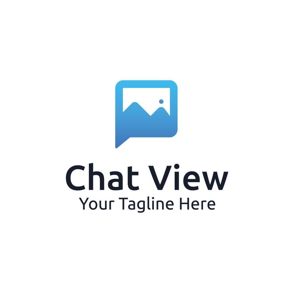Modren chat view tech logo vector