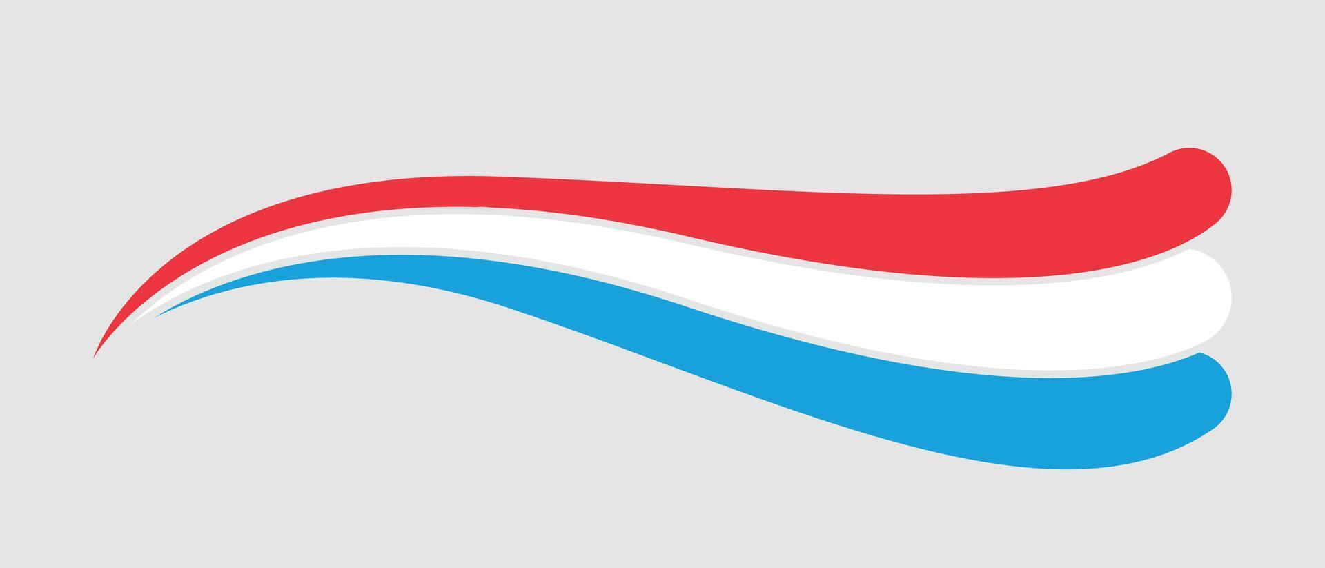 Luxembourg flag, Luxembourgers flag tricolor curvy design, Luxembourg wavy flag vector