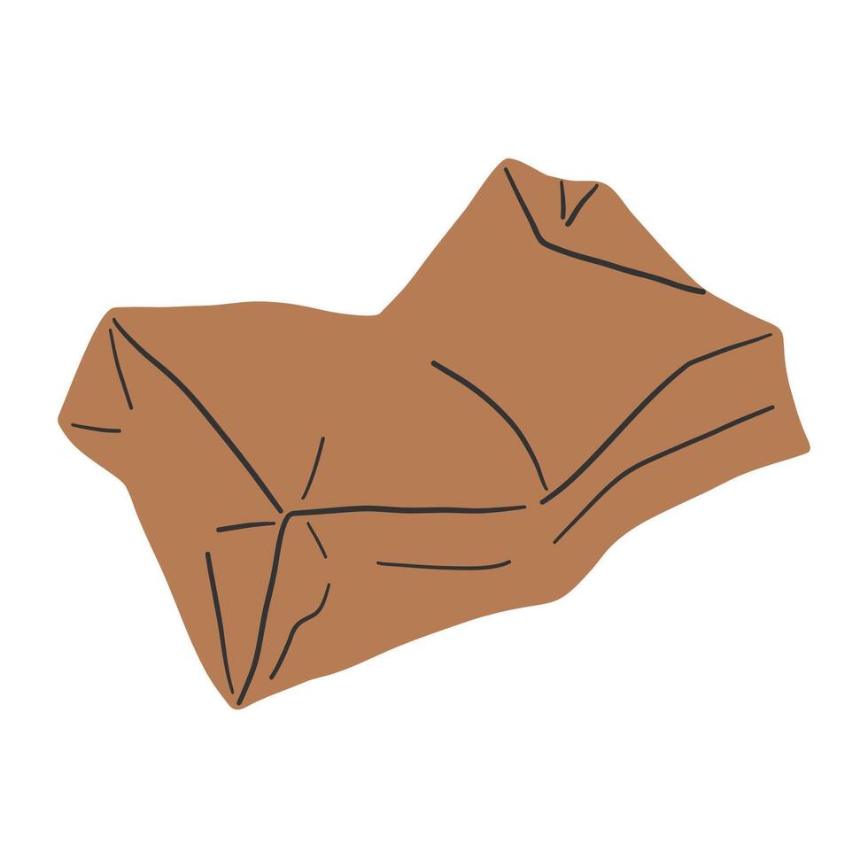 illustration of eco friendly paper bag. A flat style icon showcasing paper production. Kraft paper bag for fast-food delivery. illustration. vector