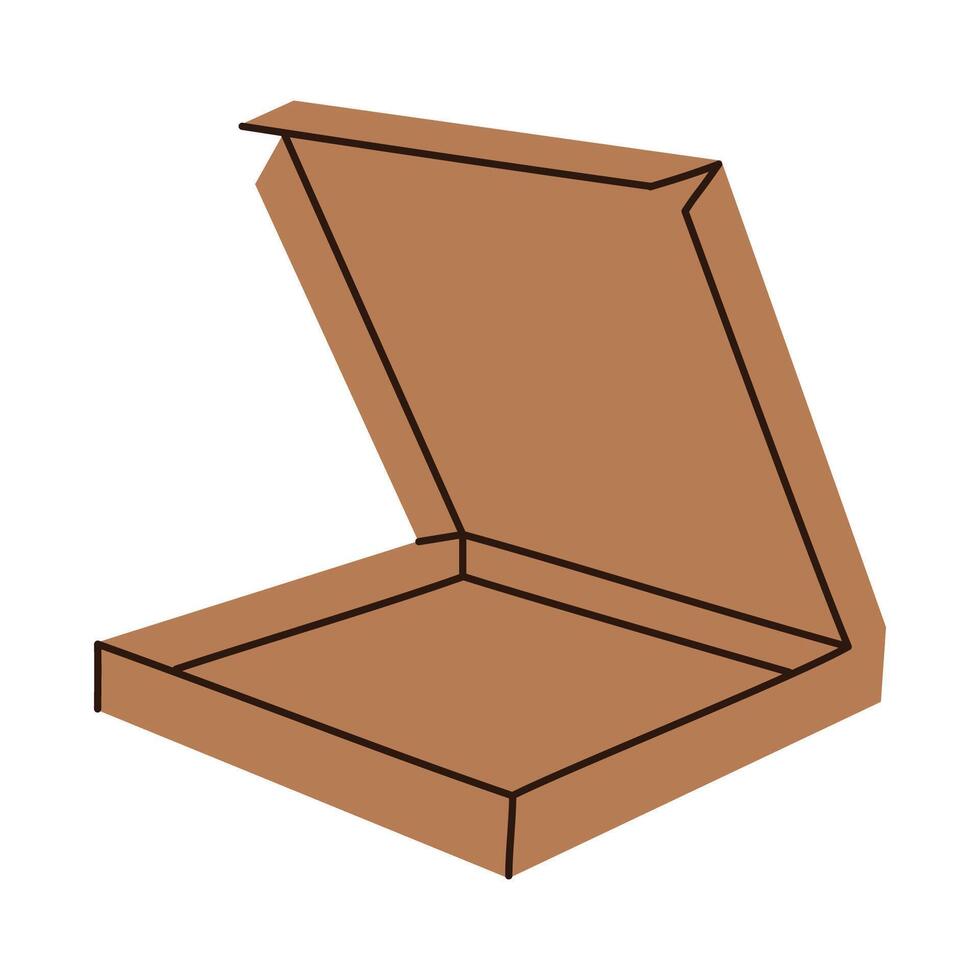 Cardboard box icon. Pizza box. Delivery shipping and logistics theme. Isolated design. illustration vector