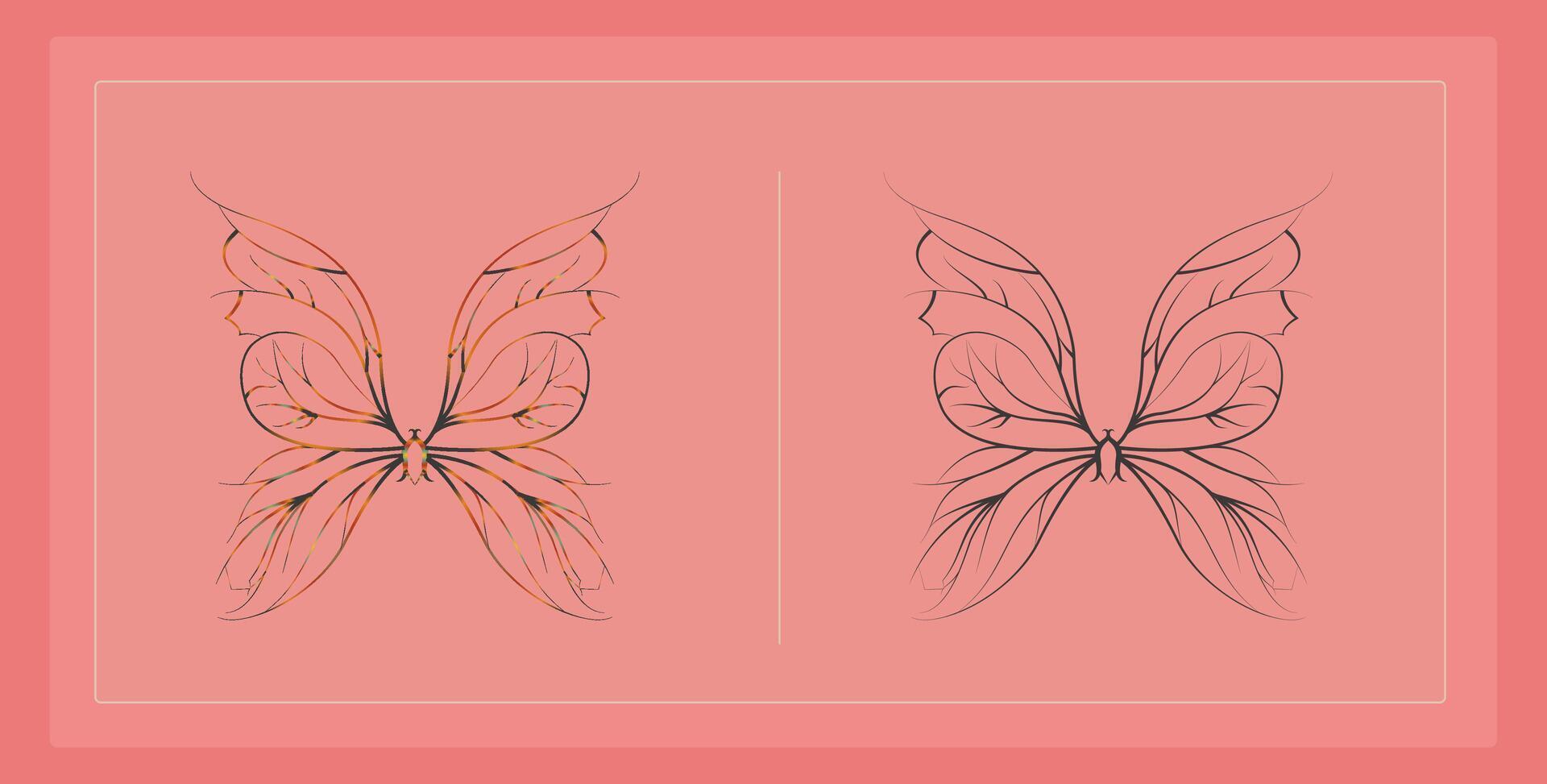 Art of butterfly outline vector