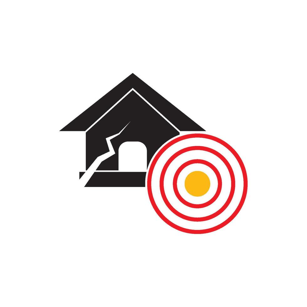 A house with a target on it and a target on the wall vector