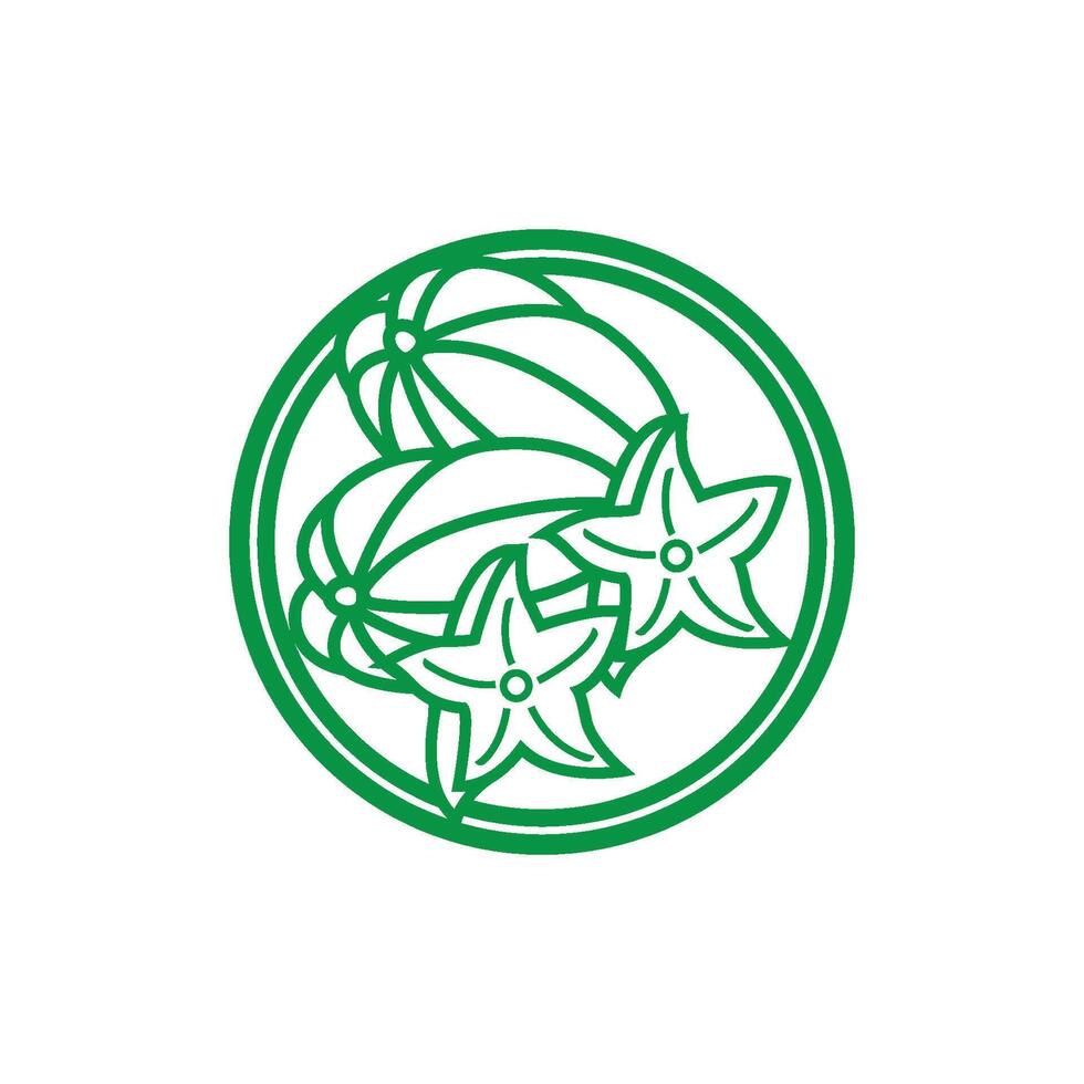 A green and white logo with a starfish and a basketball vector