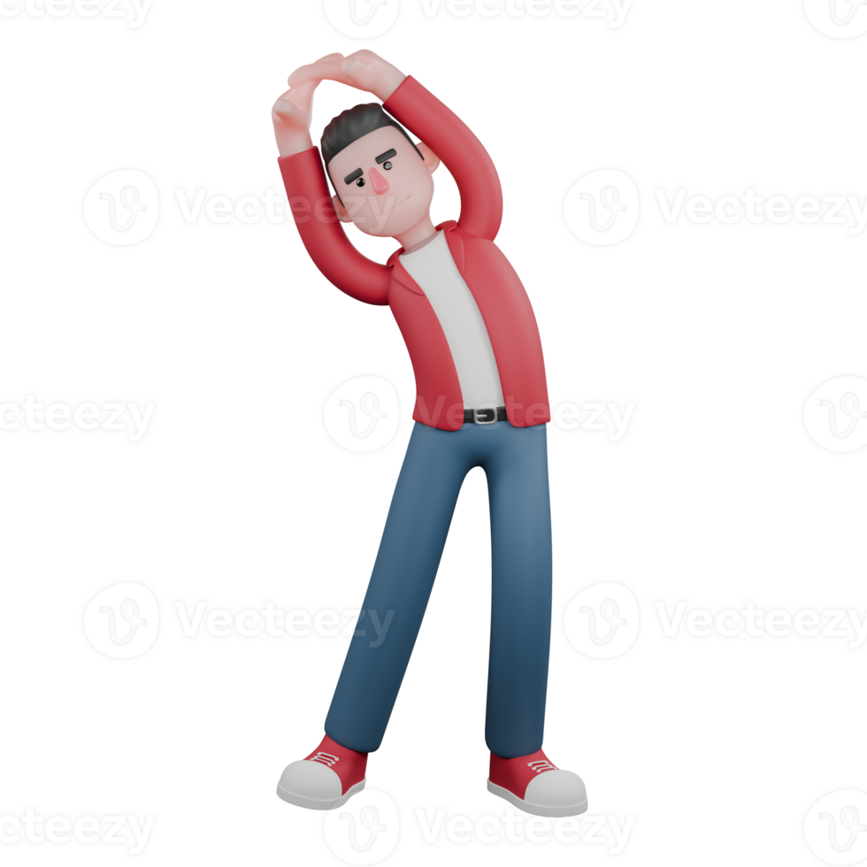 Illustrated Cartoon Singer. A male singer is standing tilted to the right with both of his hands holding each other and raised above his head. Vocalist Design png