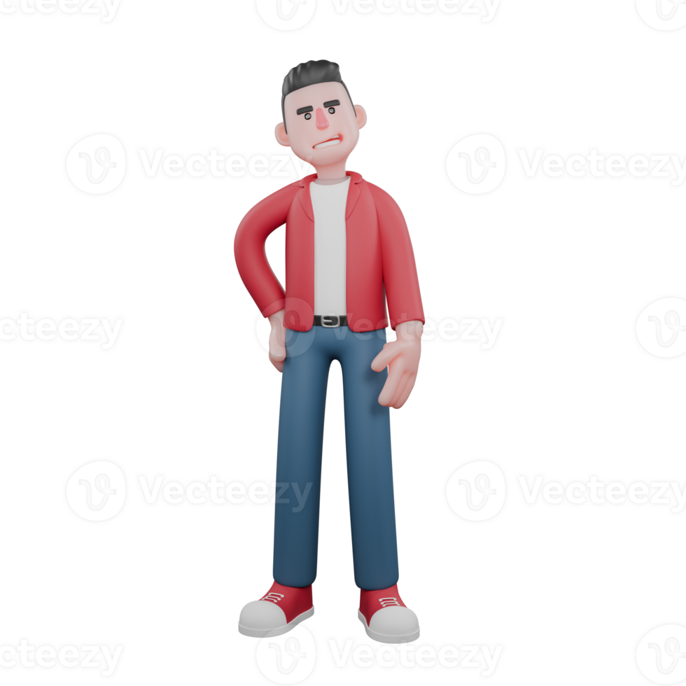 Illustrated 3D Music Star. A male singer stands with his left hand on his hip with an arrogant expression. Performance Artist png