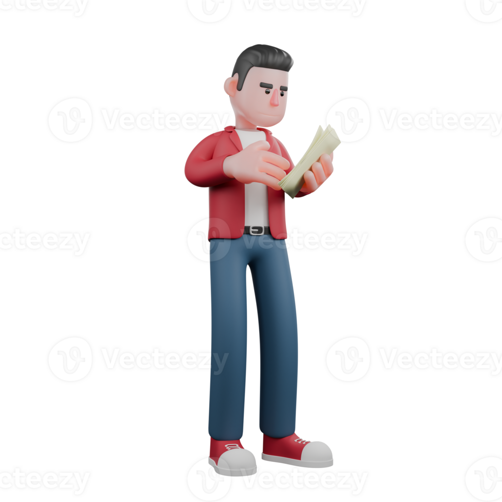 3D Music Performer Character. A male singer is standing while opening the lyric book he is holding. Singing Star Design png