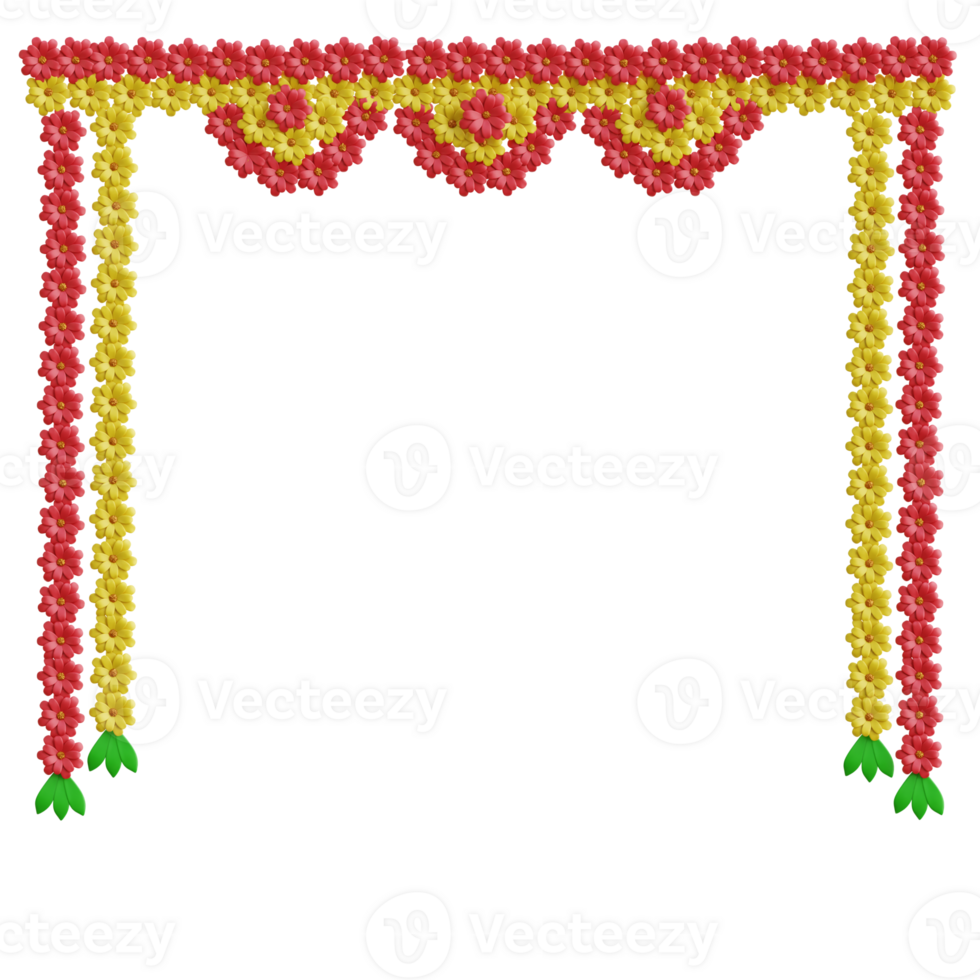 Diwali Flower Garland 3d Illustration png