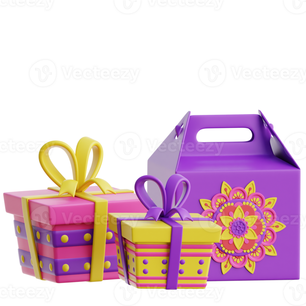 Diwali Gifts Decoration 3d Illustration png