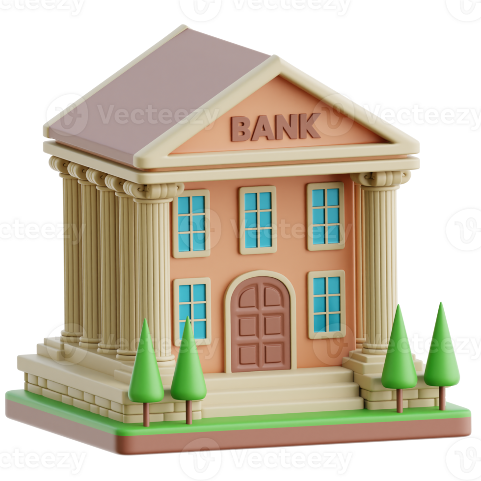 banco edifícios 3d ilustração png