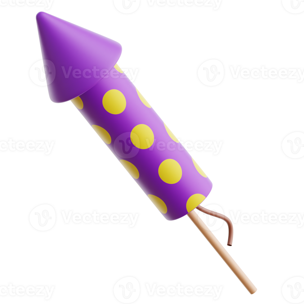 Firecracker Polkadots 3d Illustration png