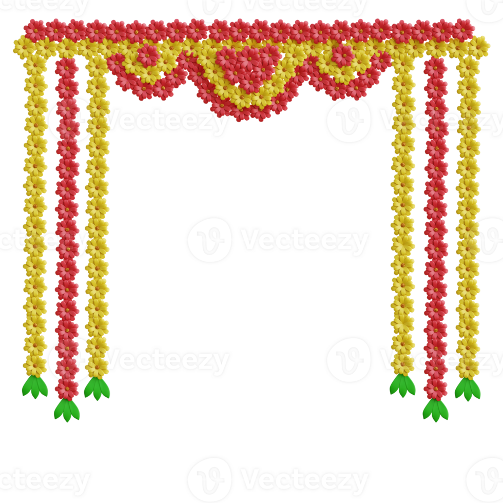 Flower Garland Decoration 3d Illustration png