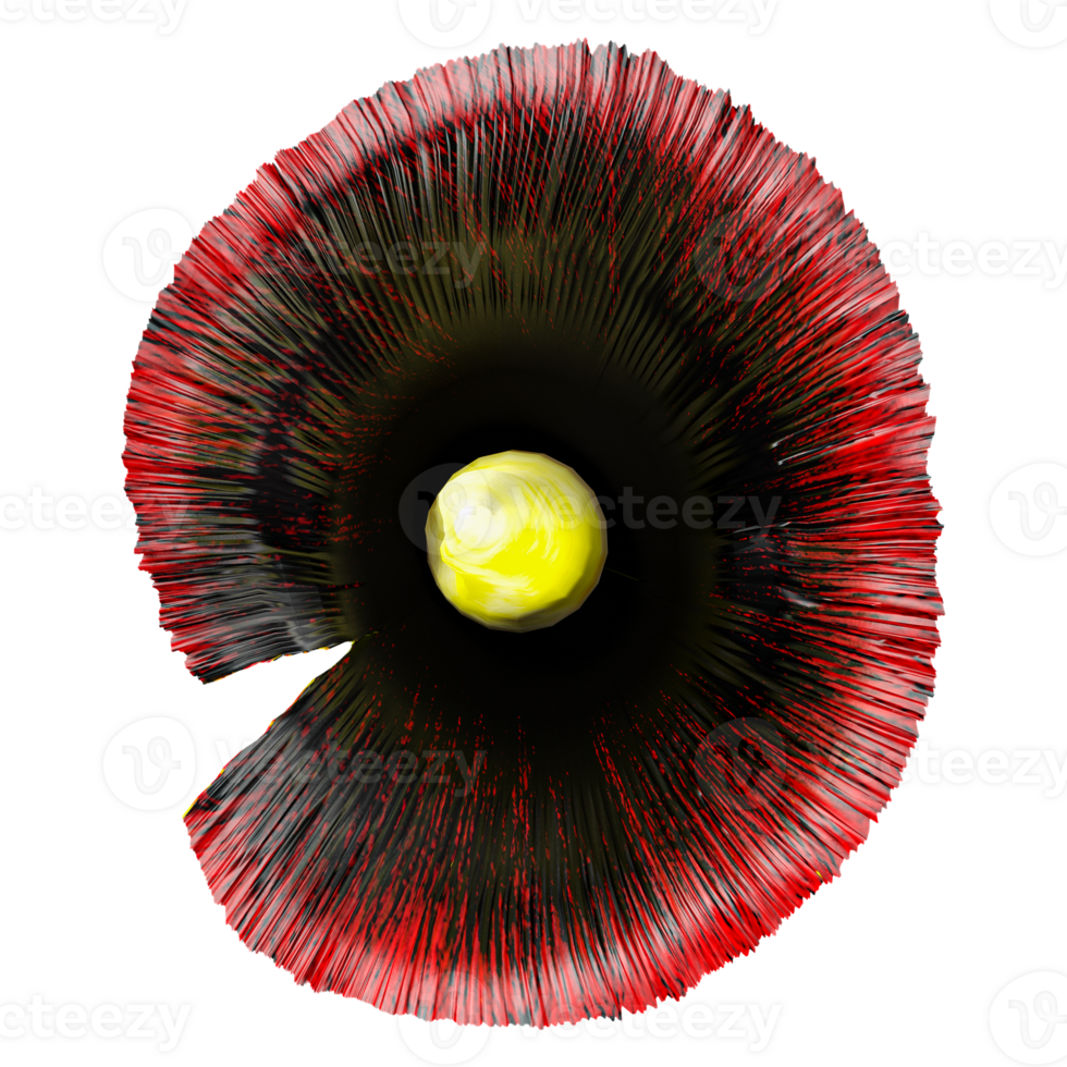 3d Rendering Of Corpse Flower plant in pot on Transparent Canvas from the top view png