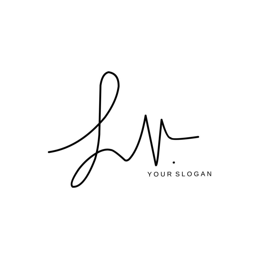 Lv Initial signature logo design vector