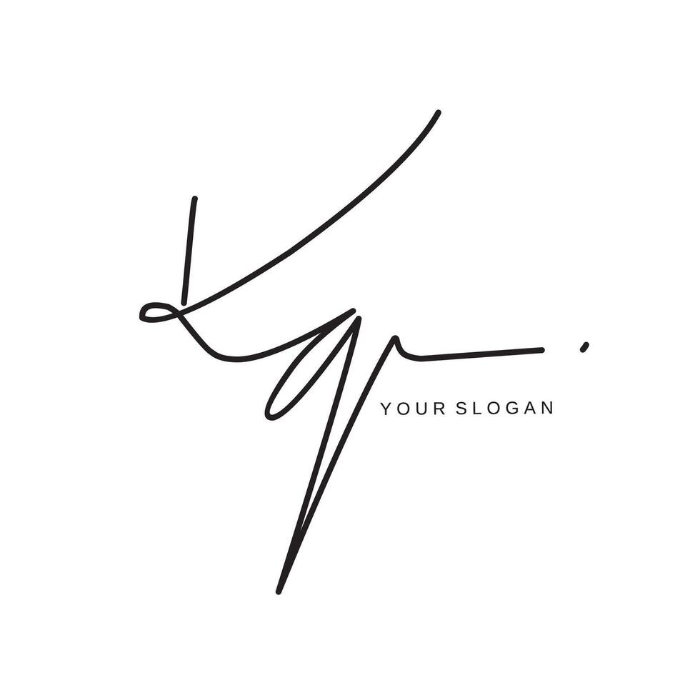 Kq Initial signature logo design vector