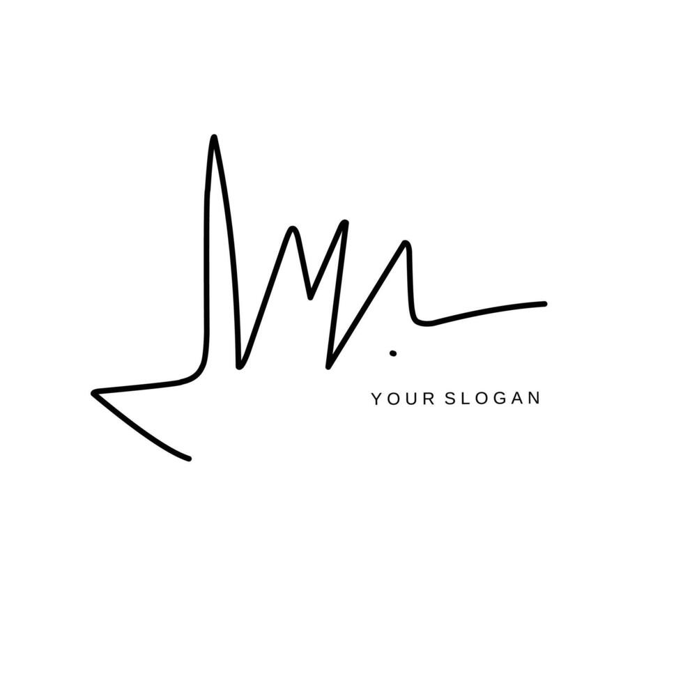 Mv Initial signature logo design vector