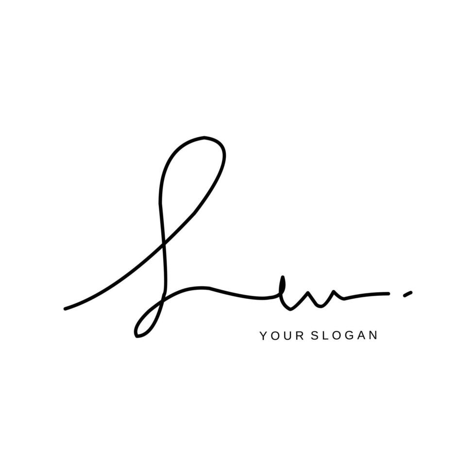Lw Initial signature logo design vector