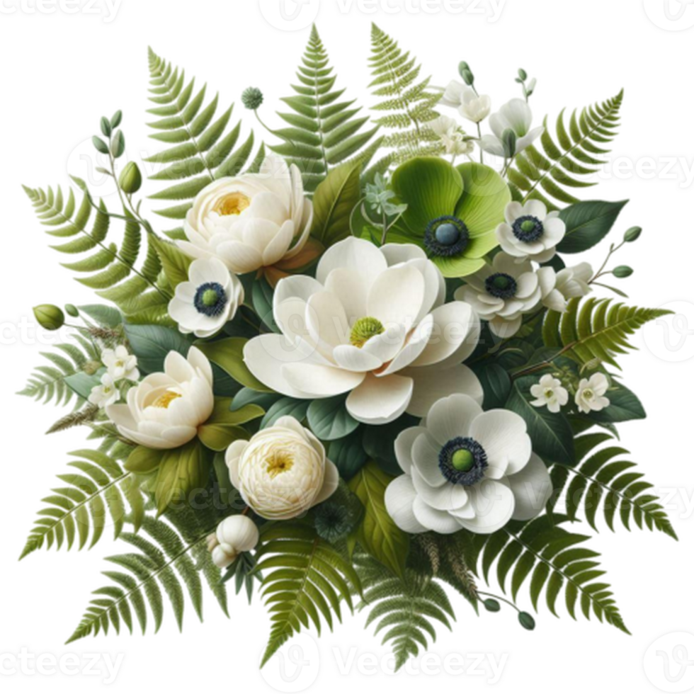 Floral bouquet isolated on transparent background png