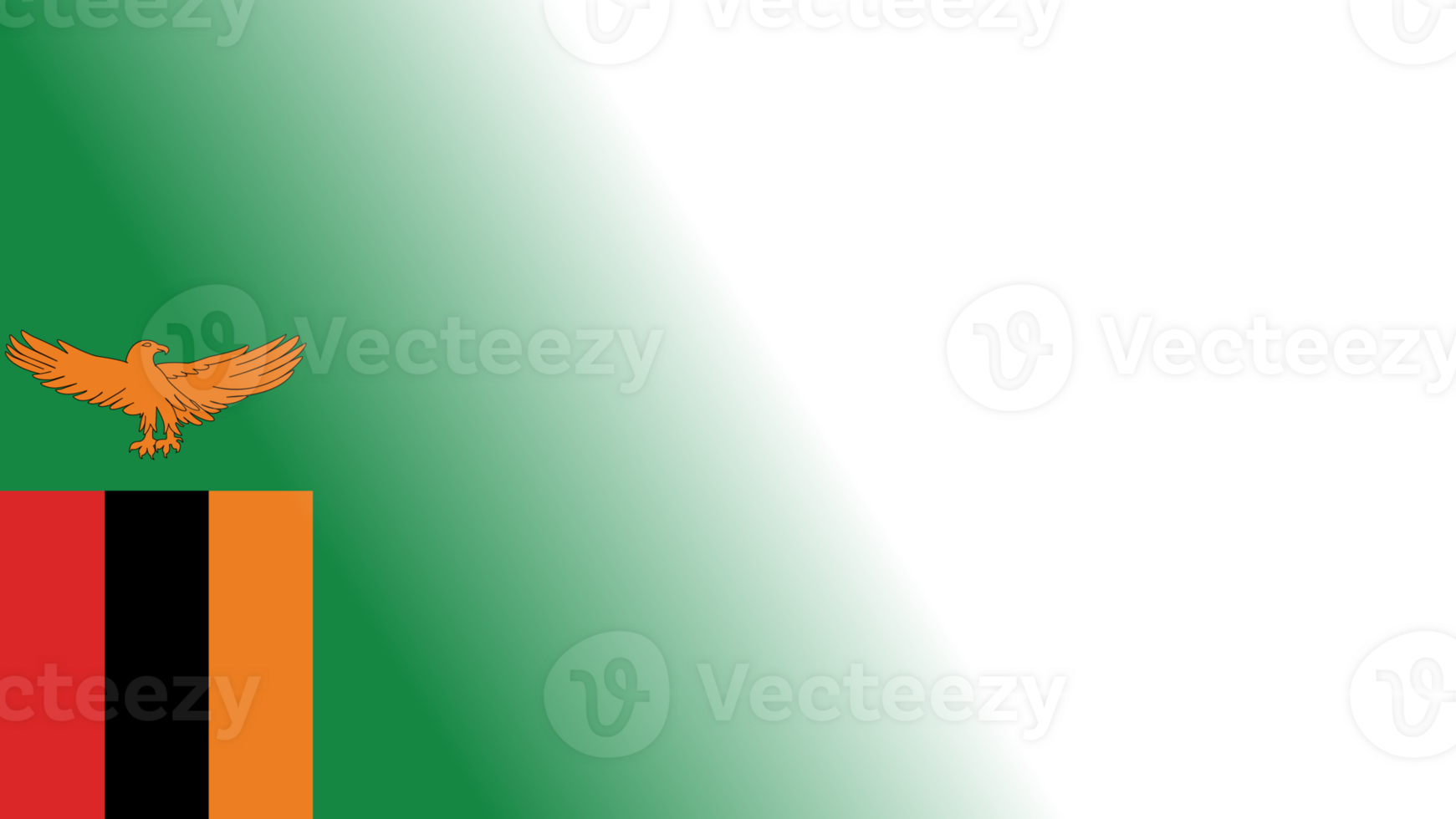 Transparent Zambia flag banner png
