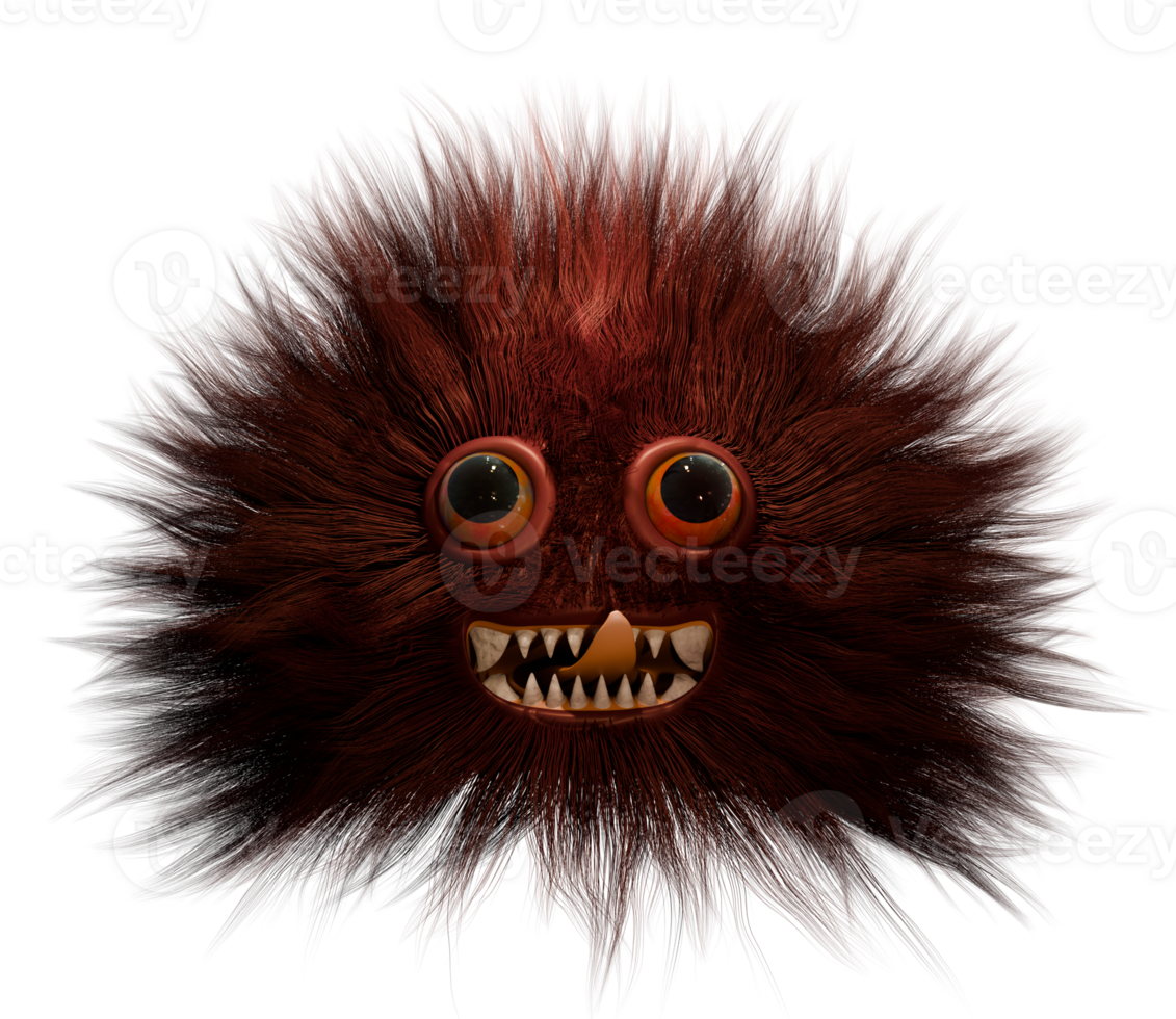 A red monster with big eyes and big teeth png