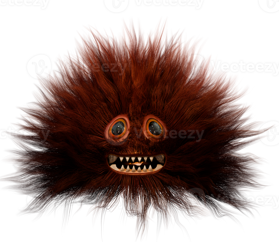 A monster with big teeth and a big head png