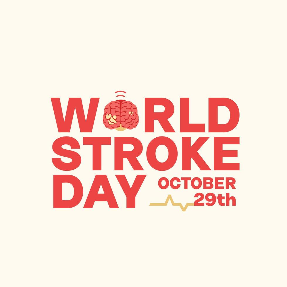 world stroke day, illustration of brain with disease and brain failure. suitable for posters and media vector