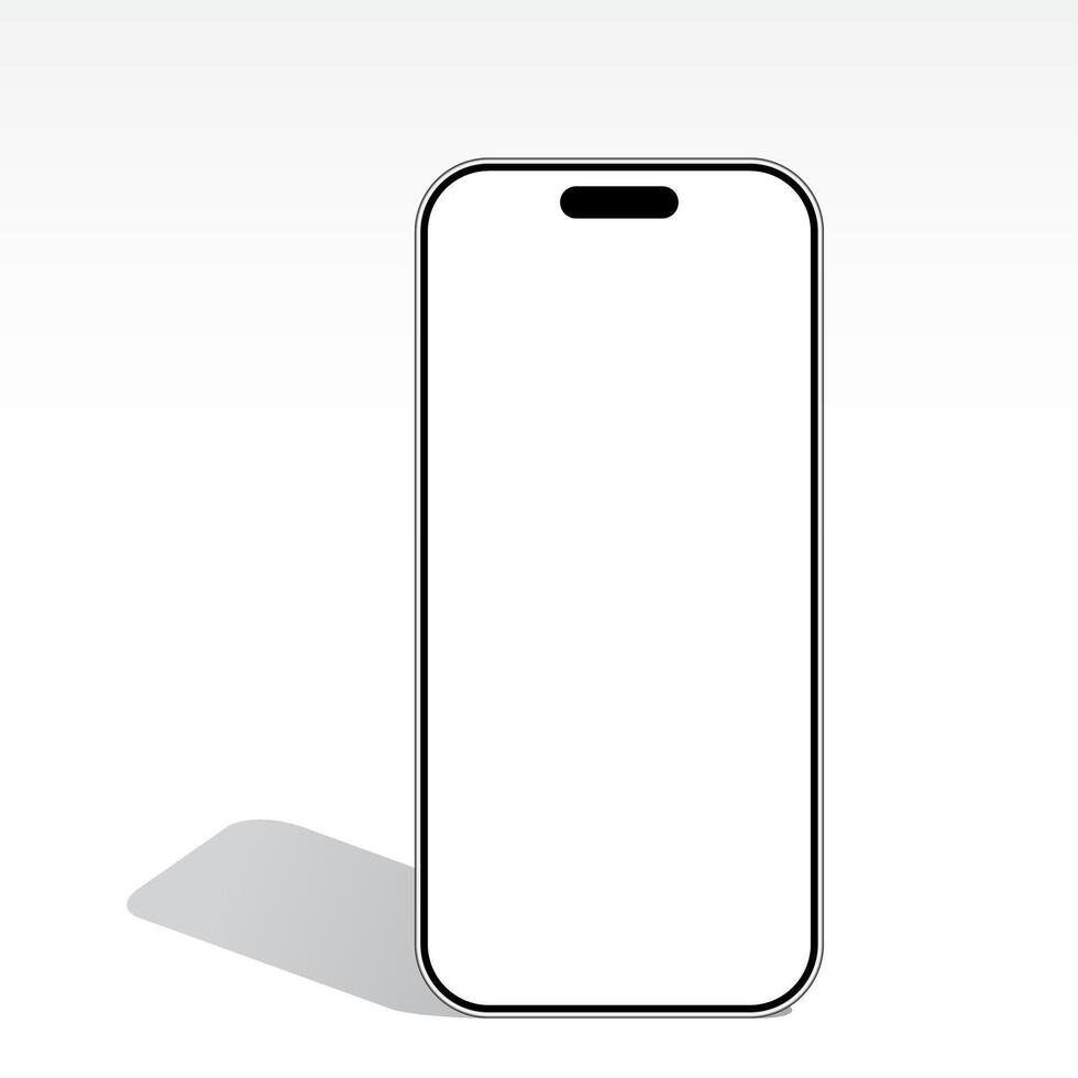 mobil phone with shadow frame on white background vector