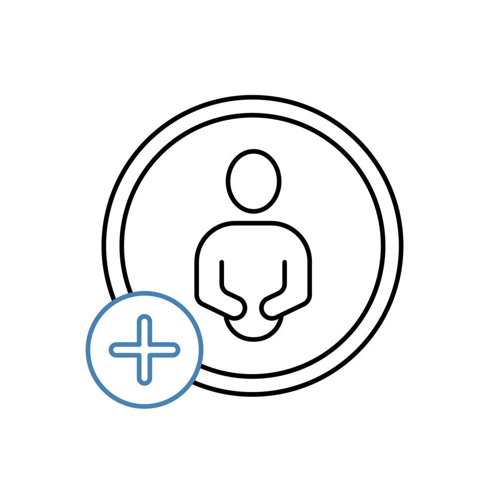 add friend concept line icon. Simple element illustration. add friend concept outline symbol design. vector