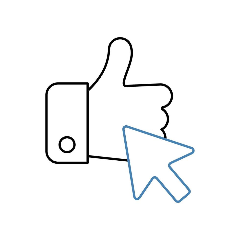 click like concept line icon. Simple element illustration. click like concept outline symbol design. vector