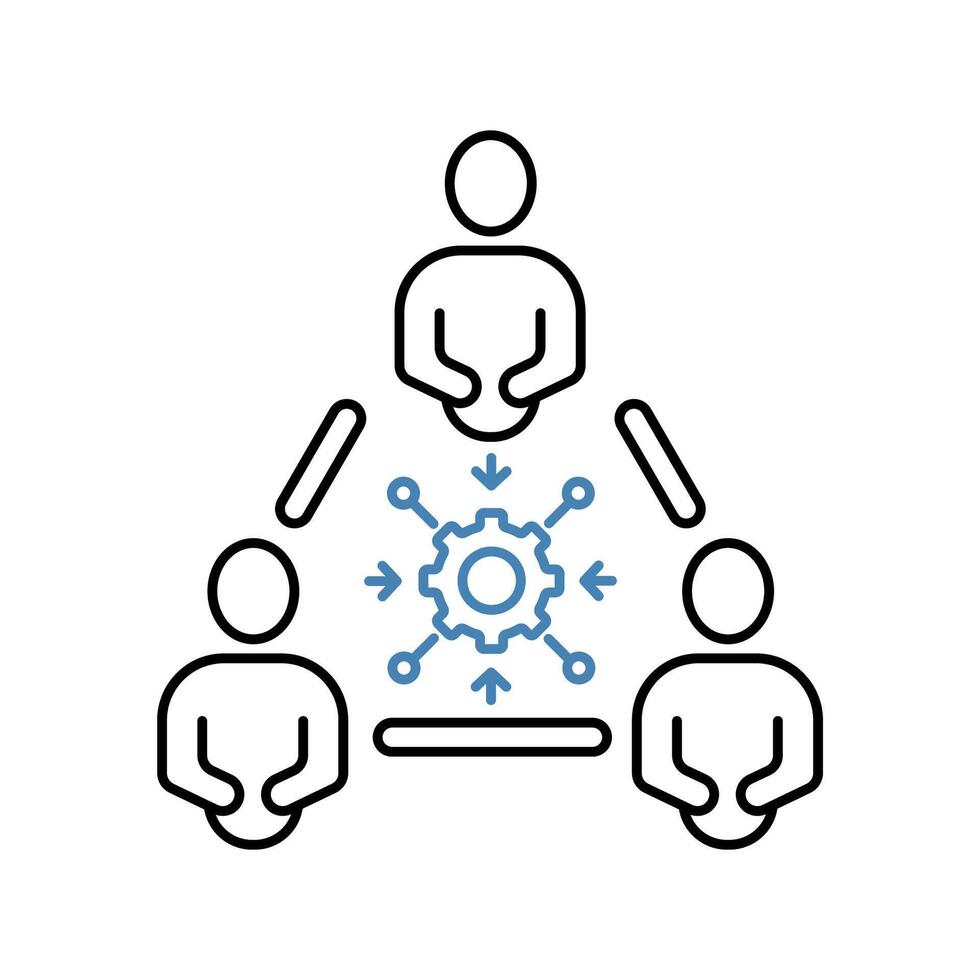 collaboration concept line icon. Simple element illustration. collaboration concept outline symbol design. vector