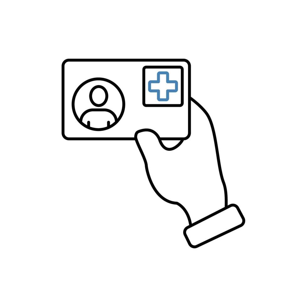 health card concept line icon. Simple element illustration. health card concept outline symbol design. vector