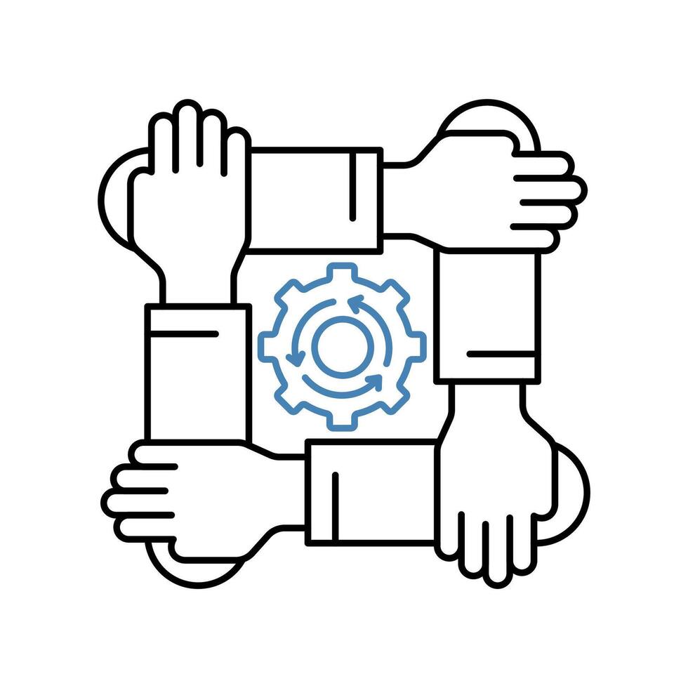team building concept line icon. Simple element illustration. team building concept outline symbol design. vector