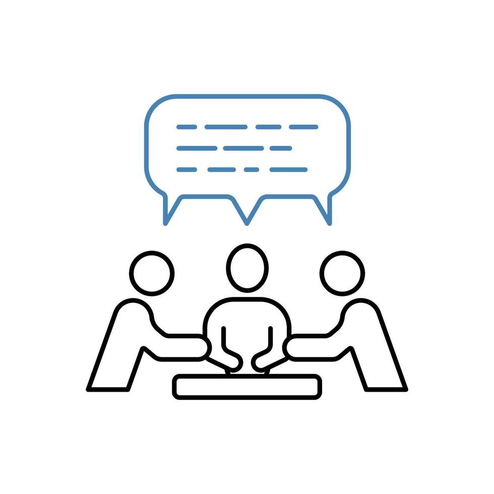 discussion concept line icon. Simple element illustration. discussion concept outline symbol design. vector