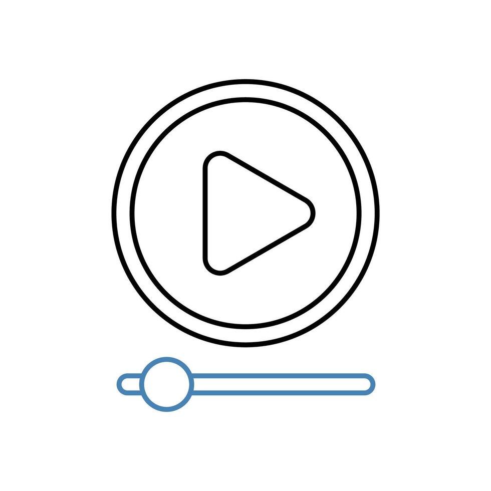 play concept line icon. Simple element illustration. play concept outline symbol design. vector