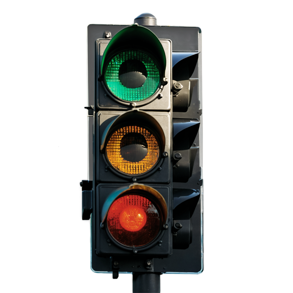 Illustration of a Traffic Light on Transparent Background for Various Design Applications png