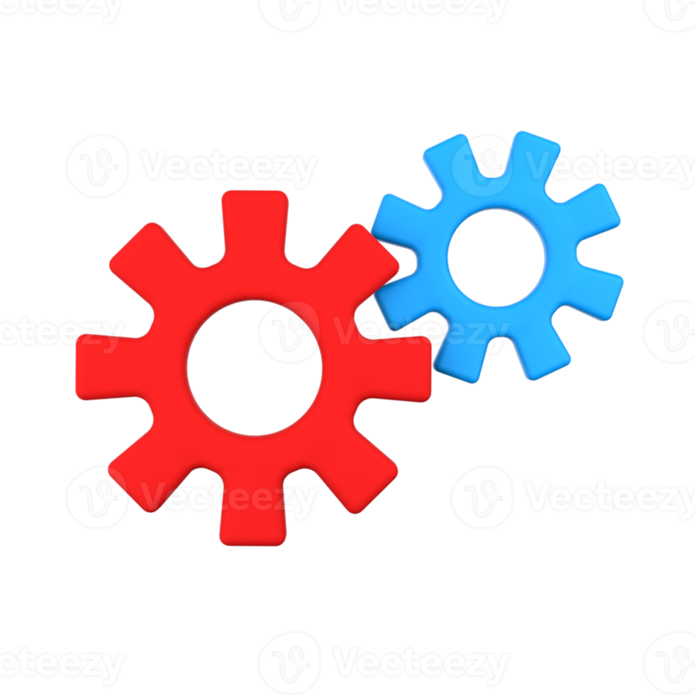 3D illustration of the two gears working together png
