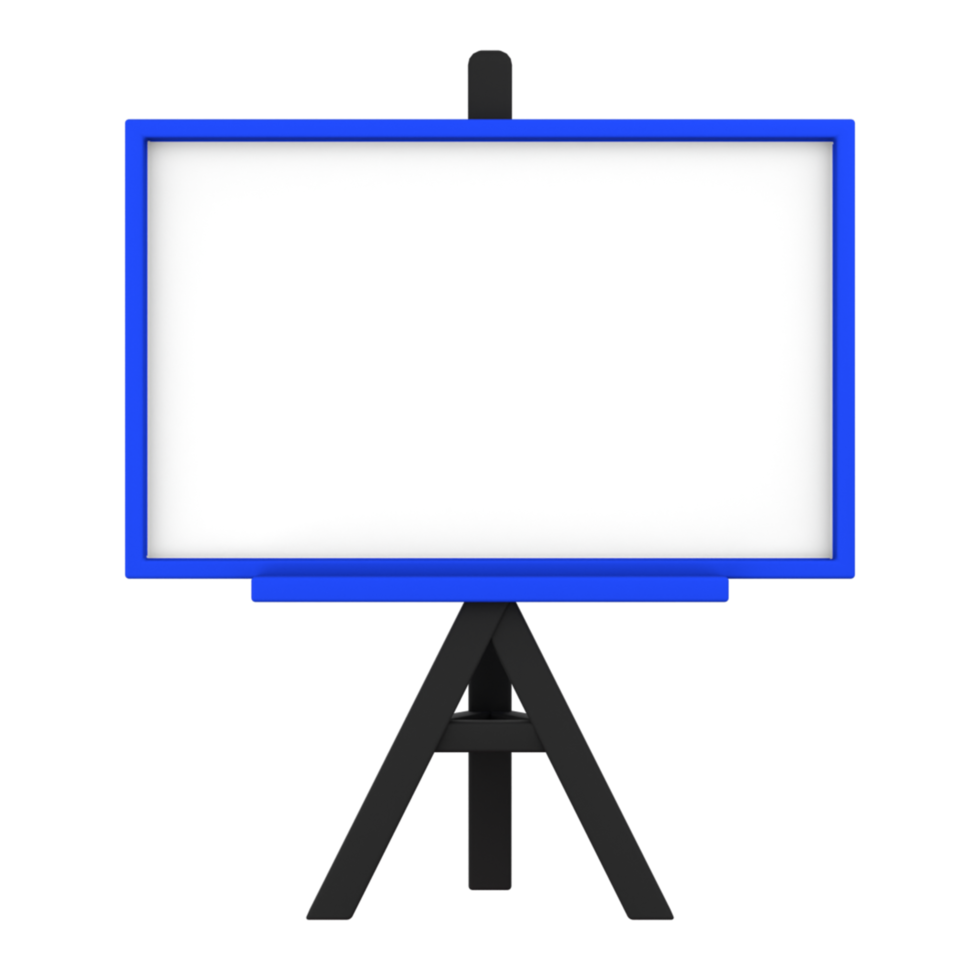 3d illustration of a clean white chalkboard png