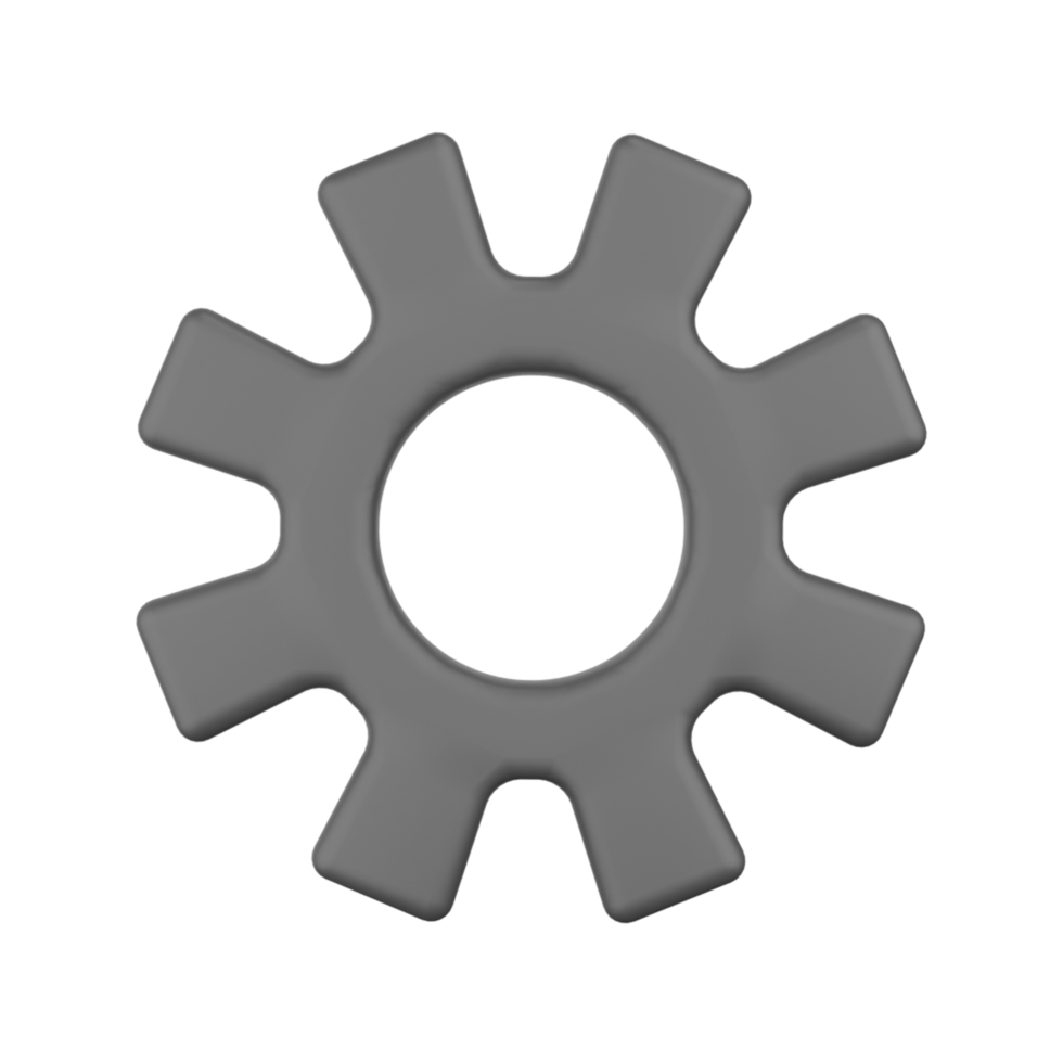 Construction teamwork engineering tools gears 3d icon sign or symbol illustration mockup png