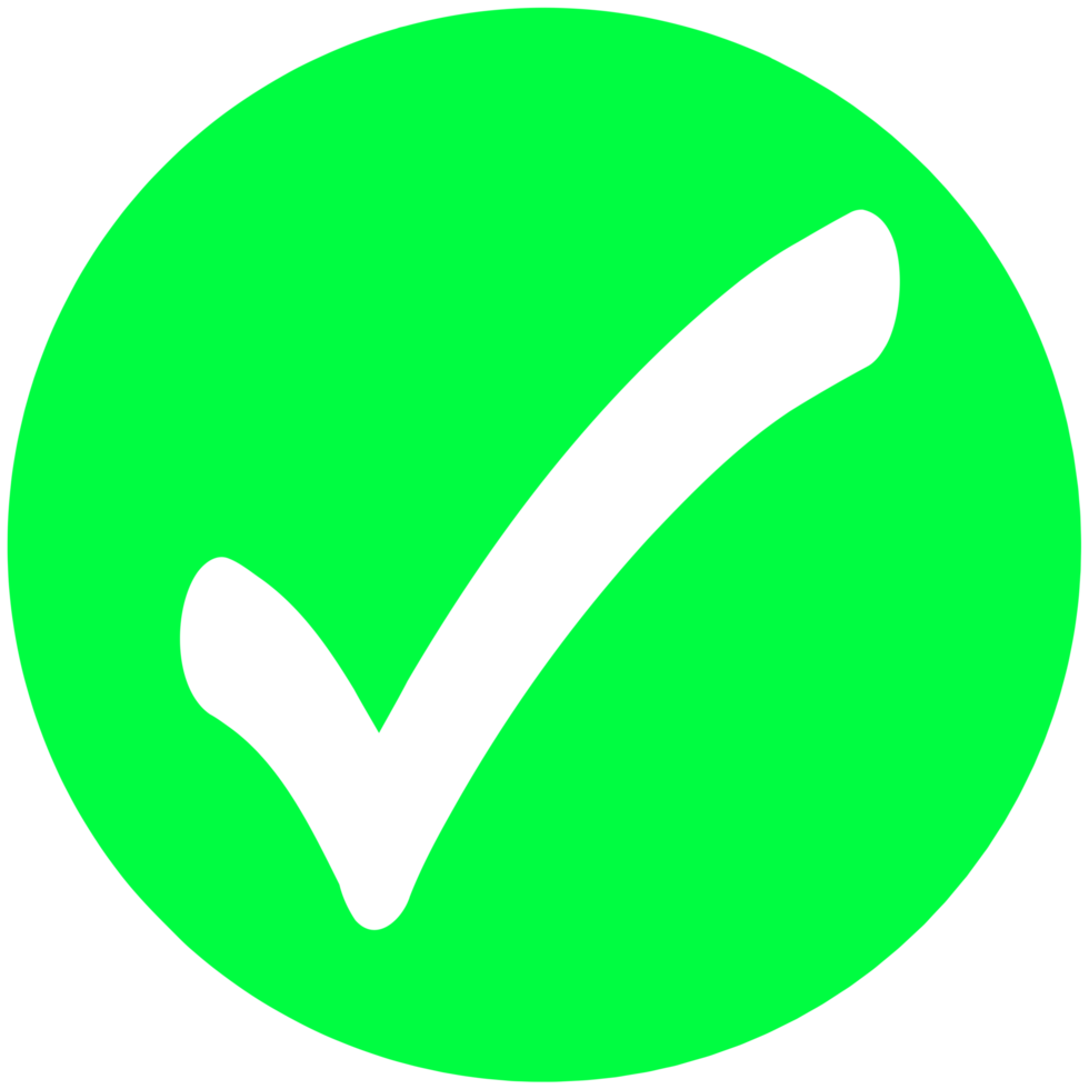A green check mark in a circle png