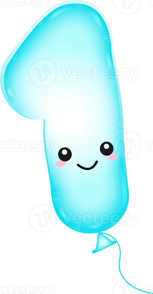 Number 1, Cute balloon comic alphabet png